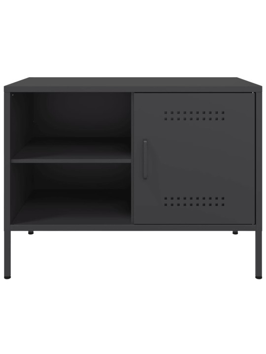 Televizoriaus spintelės, 2vnt., juodos, 68x39x50,5cm, plienas