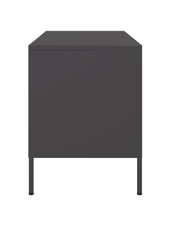 Televizoriaus spintelės, 2vnt., juodos, 68x39x50,5cm, plienas