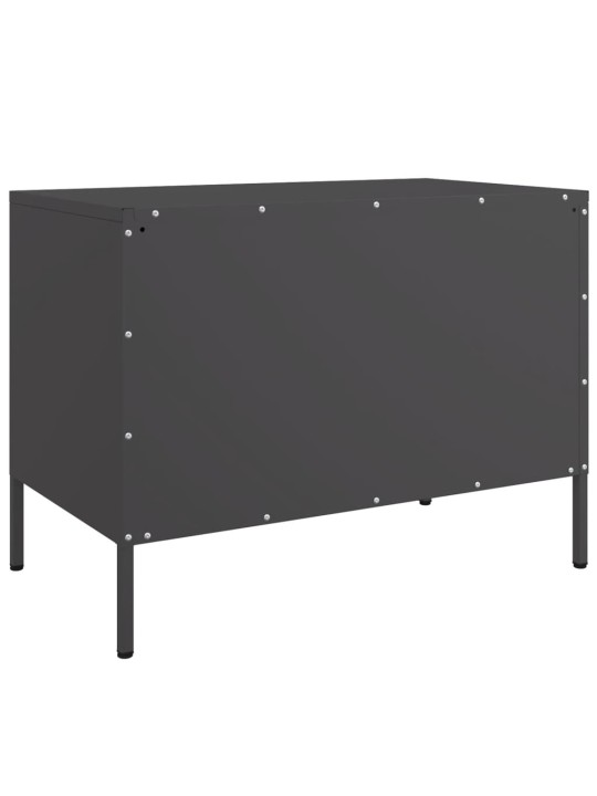 Televizoriaus spintelės, 2vnt., juodos, 68x39x50,5cm, plienas