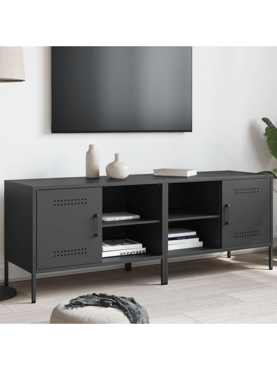 Televizoriaus spintelės, 2vnt., juodos, 68x39x50,5cm, plienas