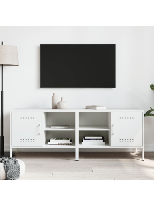 Televizoriaus spintelės, 2vnt., baltos, 68x39x50,5cm, plienas