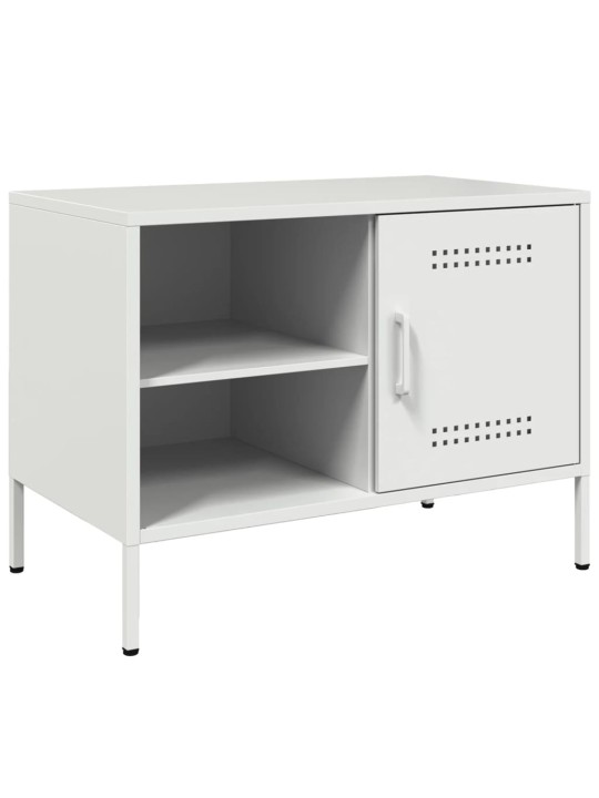 Televizoriaus spintelės, 2vnt., baltos, 68x39x50,5cm, plienas