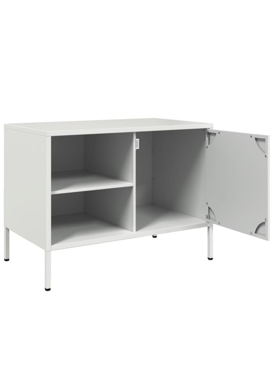 Televizoriaus spintelės, 2vnt., baltos, 68x39x50,5cm, plienas