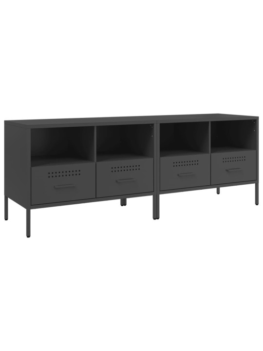 Televizoriaus spintelės, 2vnt., juodos, 68x39x50,5cm, plienas