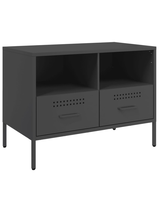 Televizoriaus spintelės, 2vnt., juodos, 68x39x50,5cm, plienas