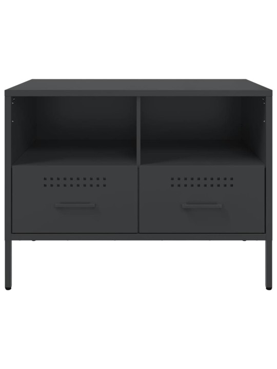 Televizoriaus spintelės, 2vnt., juodos, 68x39x50,5cm, plienas