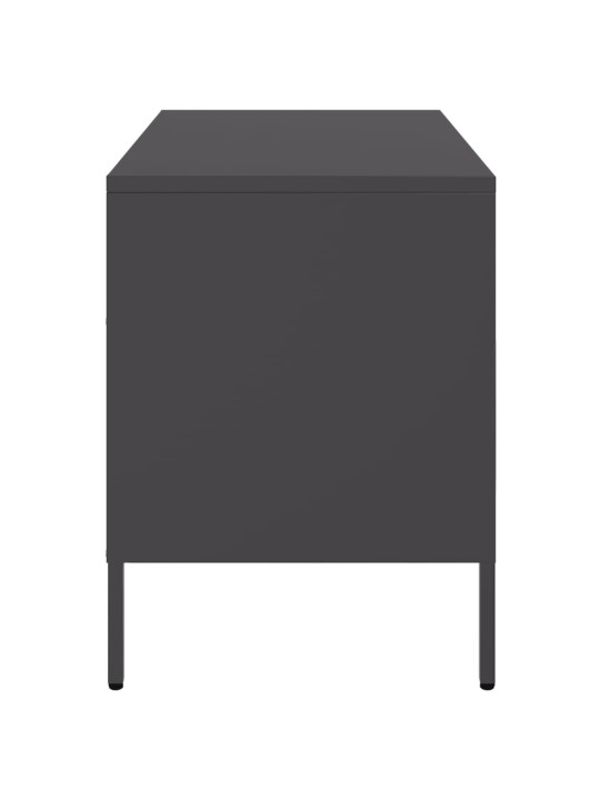 Televizoriaus spintelės, 2vnt., juodos, 68x39x50,5cm, plienas