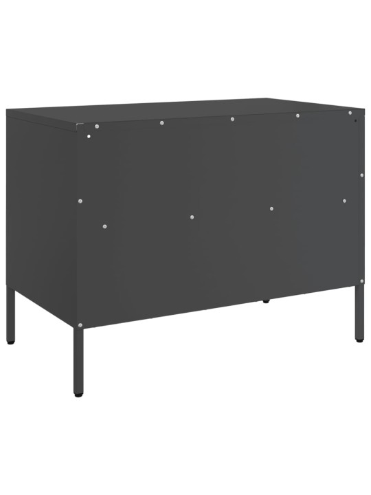 Televizoriaus spintelės, 2vnt., juodos, 68x39x50,5cm, plienas