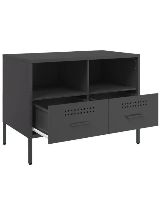 Televizoriaus spintelės, 2vnt., juodos, 68x39x50,5cm, plienas