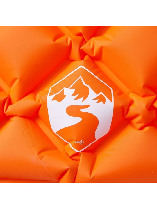 Pripučiamas čiužinys su pagalve, oranžinis, vienvietis