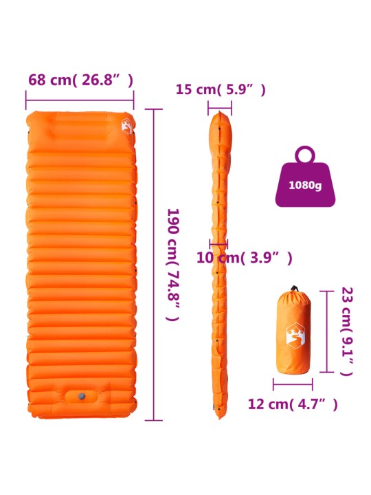 Savaime prisipučiantis čiužinys, oranžinis, vienvietis