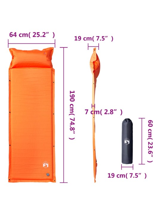 Savaime prisipučiantis čiužinys, oranžinis, vienvietis