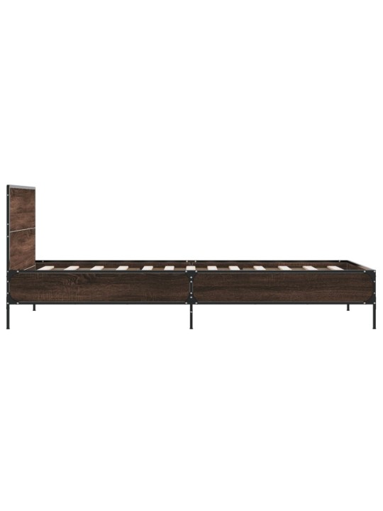 Lovos rėmas, rudas ąžuolo, 90x200cm, apdirbta mediena/metalas