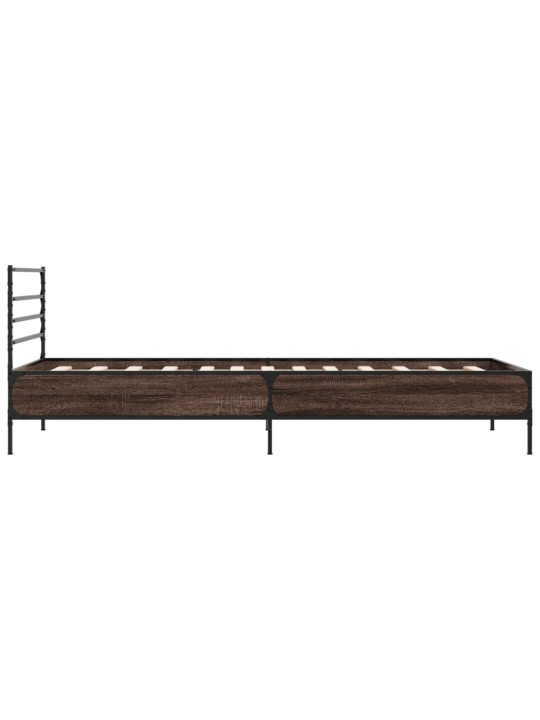 Lovos rėmas, rudas ąžuolo, 90x200cm, apdirbta mediena/metalas
