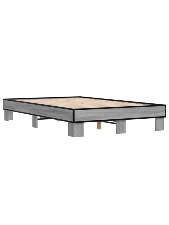 Lovos rėmas, pilkas ąžuolo, 120x200cm, apdirbta mediena/metalas