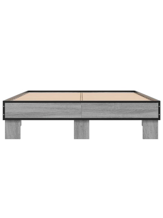 Lovos rėmas, pilkas ąžuolo, 120x200cm, apdirbta mediena/metalas