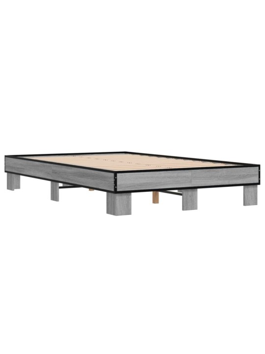 Lovos rėmas, pilkas ąžuolo, 120x200cm, apdirbta mediena/metalas