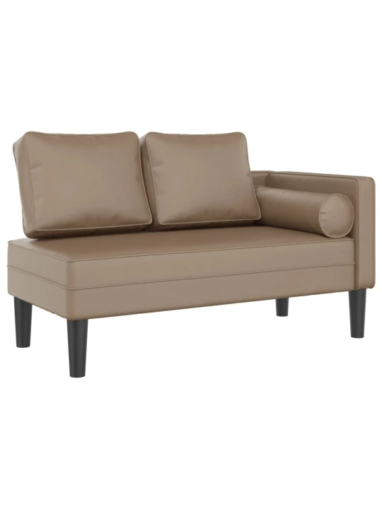 Poilsio sofa su pagalvėmis, kapučino, dirbtinė oda