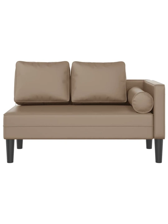 Poilsio sofa su pagalvėmis, kapučino, dirbtinė oda
