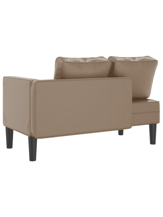 Poilsio sofa su pagalvėmis, kapučino, dirbtinė oda