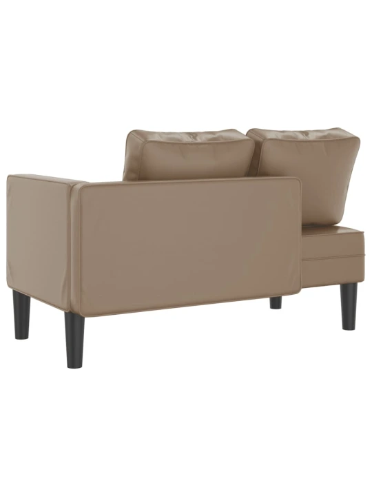 Poilsio sofa su pagalvėmis, kapučino, dirbtinė oda