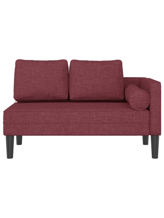 Poilsio sofa su ilga pagalve, raudonojo vyno spalvos, audinys