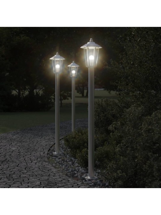 Lauko šviestuvas, 3vnt., sidabrinė, 120cm, nerūdijantis plienas