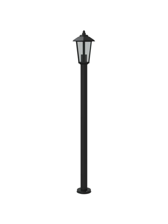 Lauko šviestuvai, 3vnt., juodi, 120cm, nerūdijantis plienas