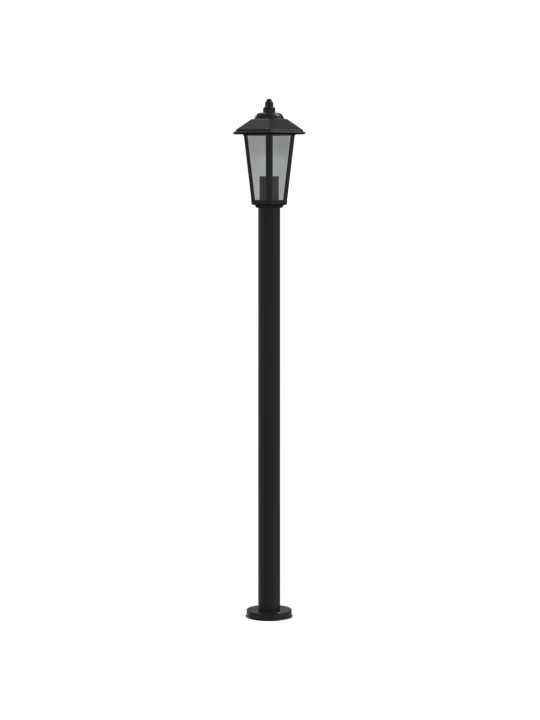 Lauko šviestuvai, 3vnt., juodi, 120cm, nerūdijantis plienas