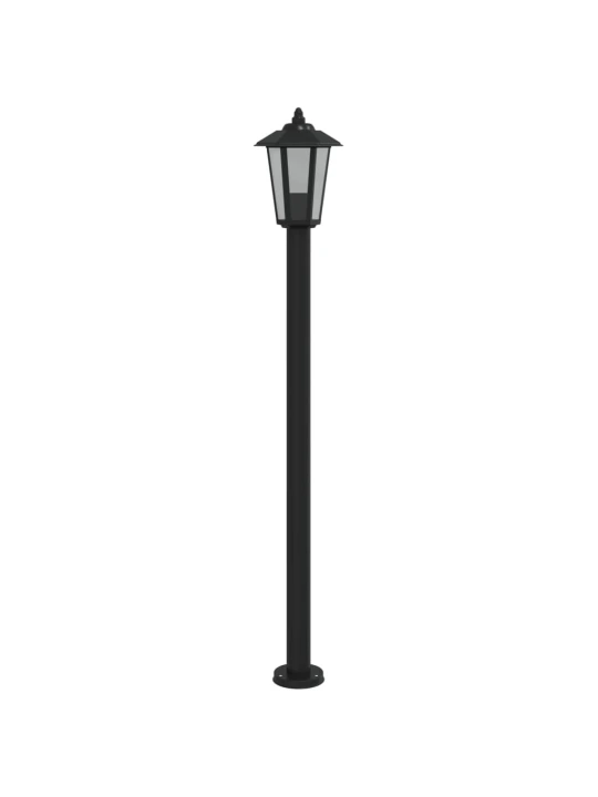 Lauko šviestuvai, 3vnt., juodi, 120cm, nerūdijantis plienas