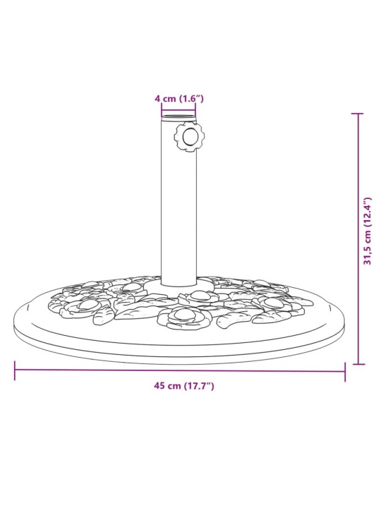Skėčio nuo saulės pagrindas 38/48mm skersmens stulpams, 12kg