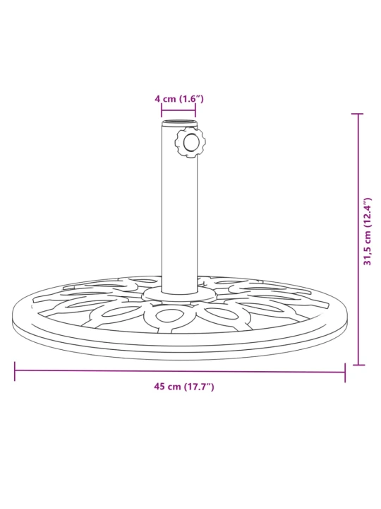 Skėčio nuo saulės pagrindas 38/48mm skersmens stulpams, 12kg