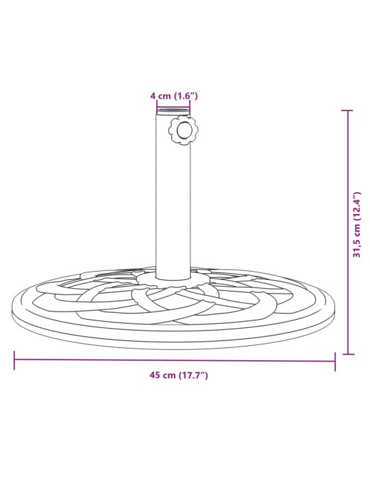 Skėčio nuo saulės pagrindas 38/48mm skersmens stulpams, 12kg