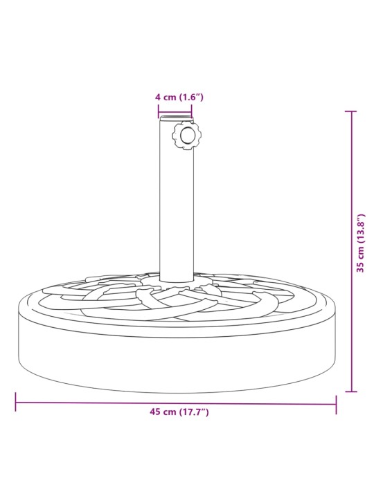 Skėčio nuo saulės pagrindas 38/48mm skersmens stulpams, 25kg