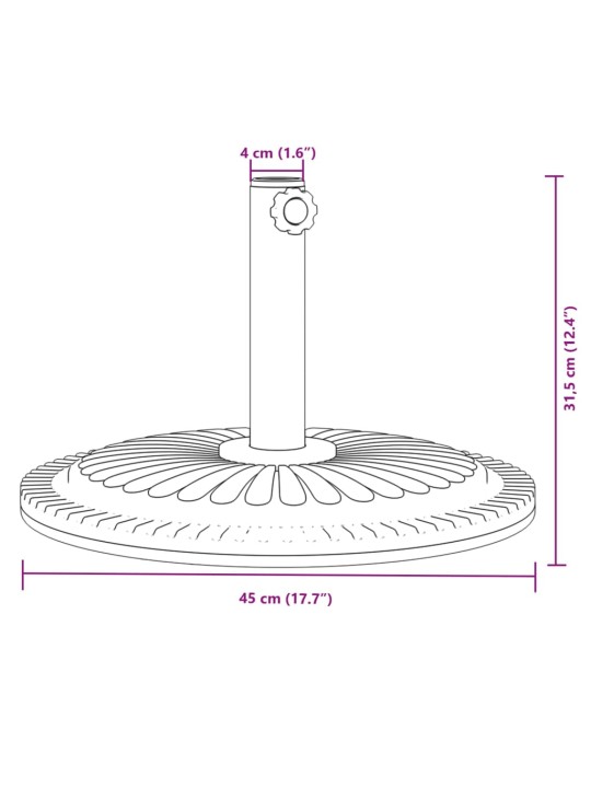 Skėčio nuo saulės pagrindas 38/48mm skersmens stulpams, 12kg