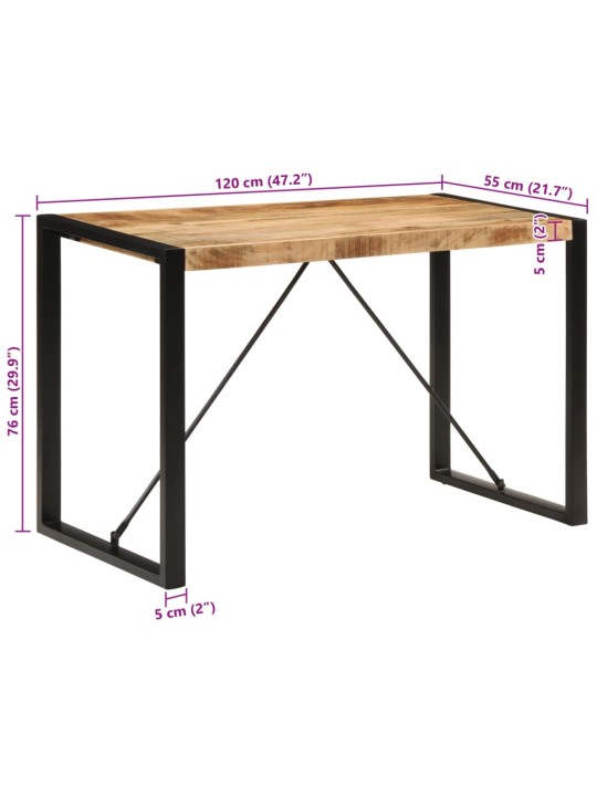 Valgomojo stalas, 120x55x76cm, mango medienos masyvas