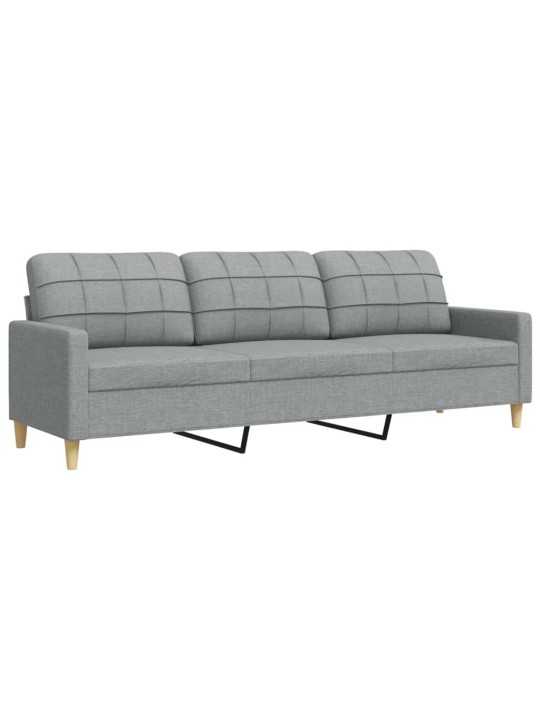 Trivietė sofa, šviesiai pilkos spalvos, 210cm, audinys