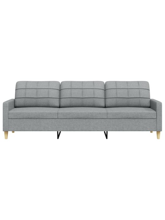 Trivietė sofa, šviesiai pilkos spalvos, 210cm, audinys