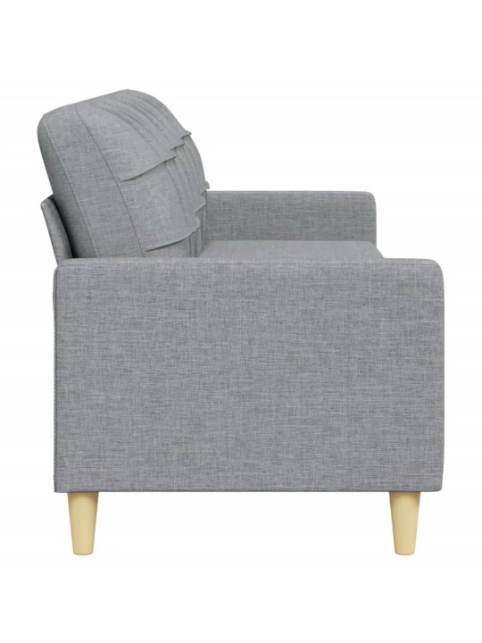 Trivietė sofa, šviesiai pilkos spalvos, 210cm, audinys