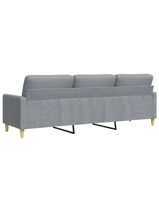 Trivietė sofa, šviesiai pilkos spalvos, 210cm, audinys