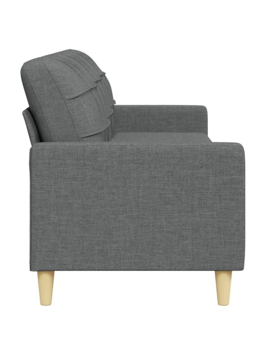 Trivietė sofa, tamsiai pilkos spalvos, 210cm, audinys