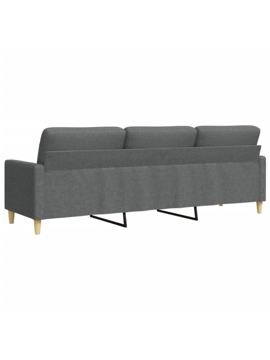 Trivietė sofa, tamsiai pilkos spalvos, 210cm, audinys