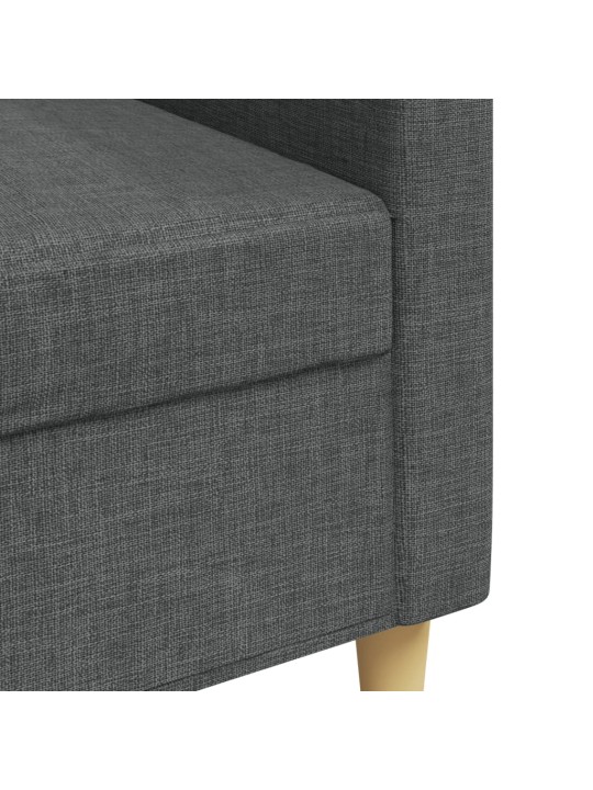 Trivietė sofa, tamsiai pilkos spalvos, 210cm, audinys