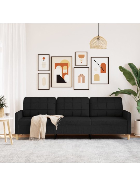Trivietė sofa, rudos spalvos, 210cm, audinys