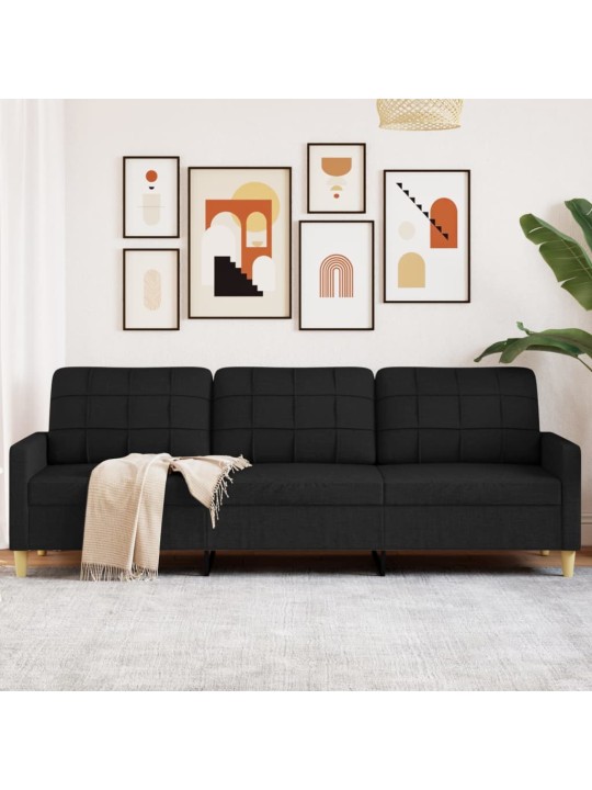 Trivietė sofa, rudos spalvos, 210cm, audinys