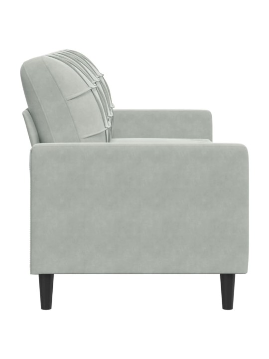 Trivietė sofa, šviesiai pilkos spalvos, 180cm, aksomas