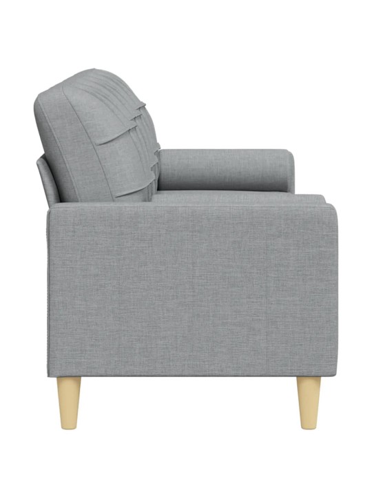 Trivietė sofa su pagalvėlėmis, šviesiai pilka, 210cm, audinys