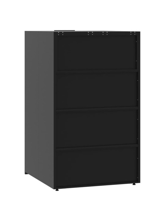Stoginė trim konteineriams, juoda, 207x79x117cm, plienas