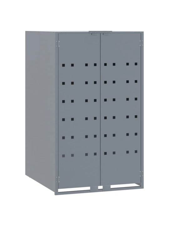 Stoginė trim konteineriams, pilka, 207x79x117cm, plienas