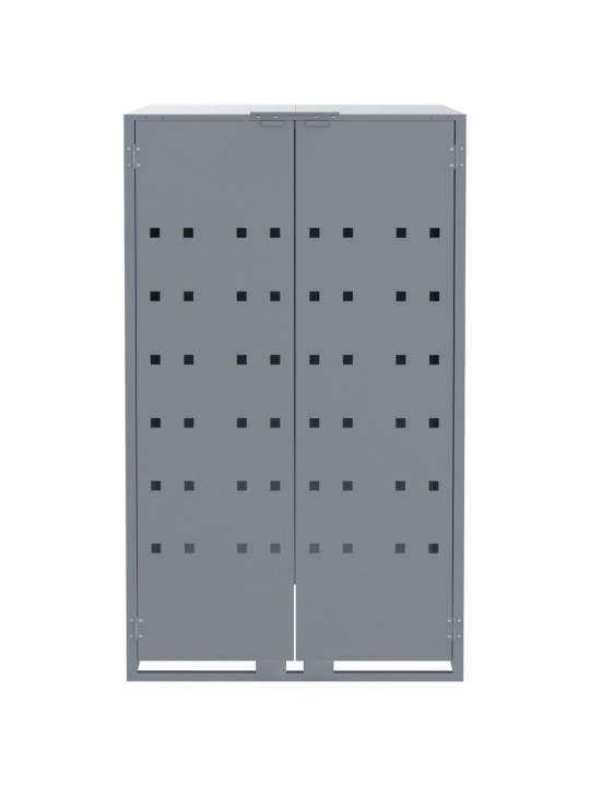 Stoginė trim konteineriams, pilka, 207x79x117cm, plienas